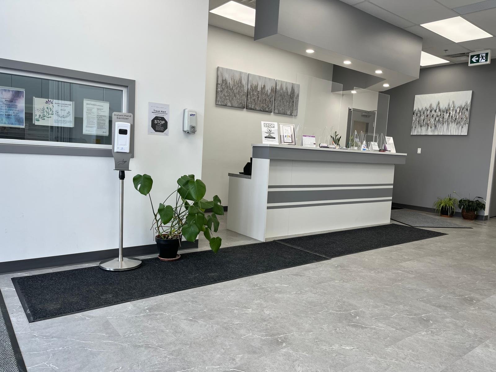 Clinic reception wide view